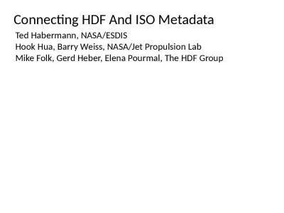 Connecting  HDF  And ISO Metadata