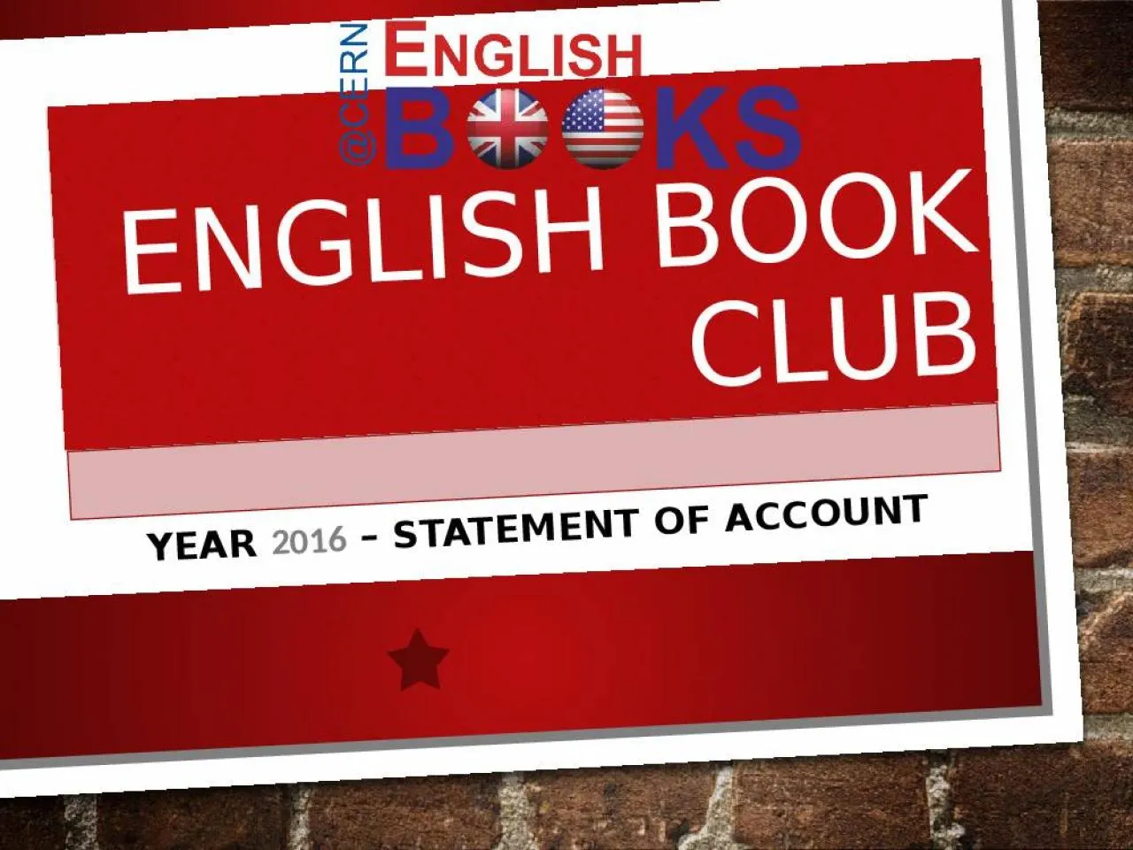 PPT-ENGLISH BOOK CLUB YEAR 2016