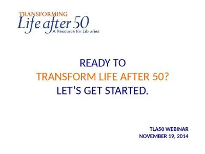 READY  TO  TRANSFORM LIFE AFTER 50?