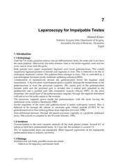 7 Laparoscopy for Impalpable Testes Ahmed KhairiPediatric Surgery Unit
