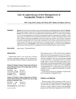 HK J Paediatr (new series) 2009;Use of Laparoscopy in the Management o
