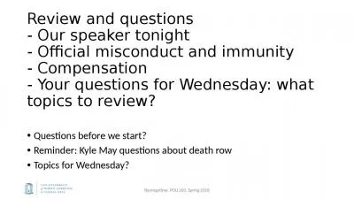 Review and questions - Our speaker tonight