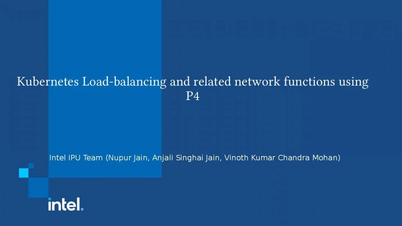 PPT-Kubernetes Load-balancing and related network functions using P4