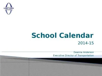 School Calendar 2014-15 Deanna Anderson