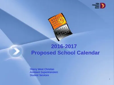 2016-2017   Proposed School Calendar