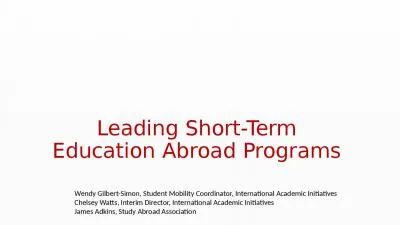 Leading Short-Term Education Abroad Programs