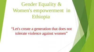 Gender Equality & Women's empowerment  in Ethiopia