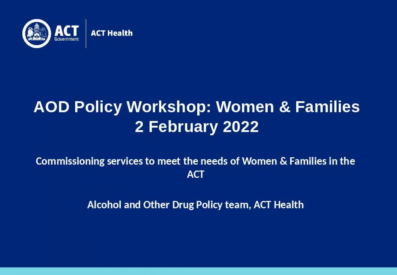 PPT-AOD Policy Workshop: Women & Families 2 February 2022