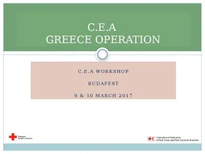 C.E.A WORKSHOP BUDAPEST 9 & 10 March 2017