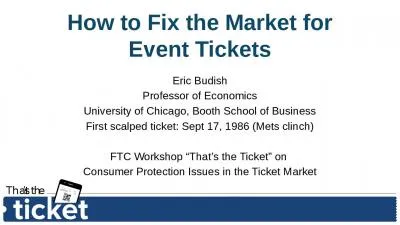 How to Fix the Market for Event Tickets