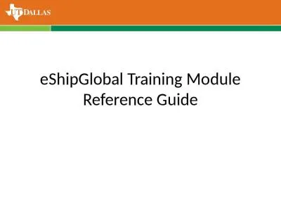 eShipGlobal Training Module