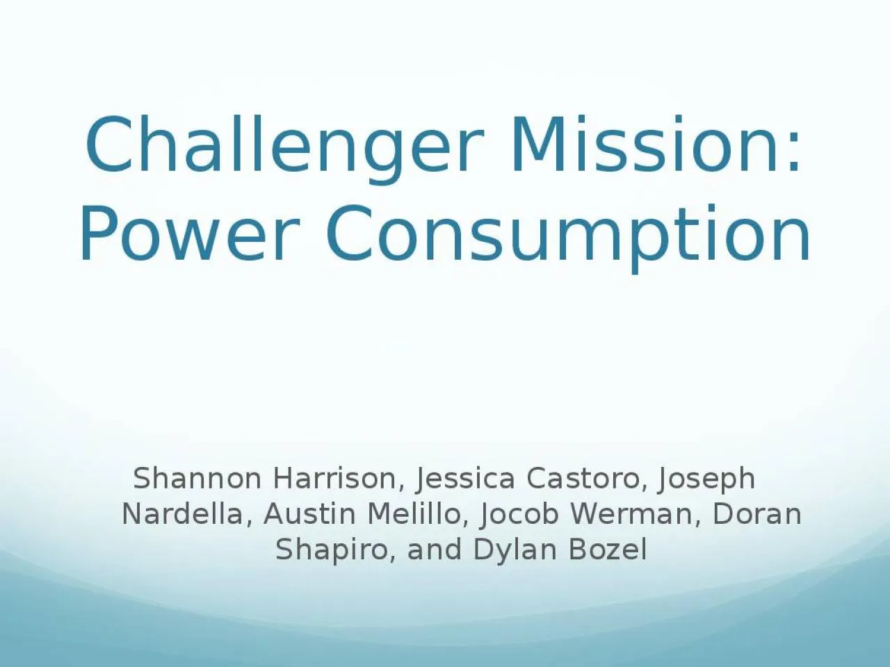 PPT-Challenger Mission: Power Consumption