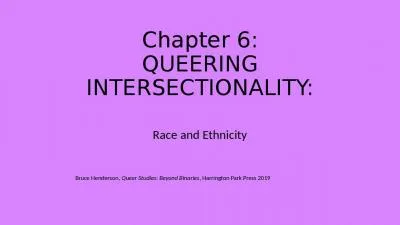 Chapter 6: QUEERING INTERSECTIONALITY: