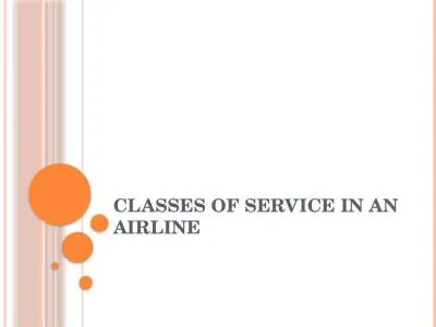 Classes of service in an airline