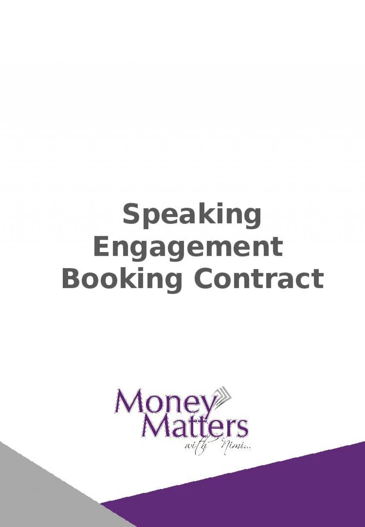 PPT-Speaking Engagement Booking Contract