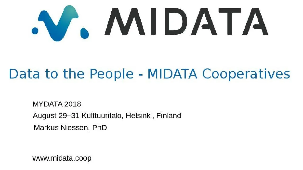 PPT-Data to the People - MIDATA Cooperatives