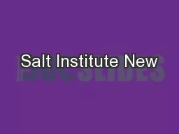 Salt Institute New