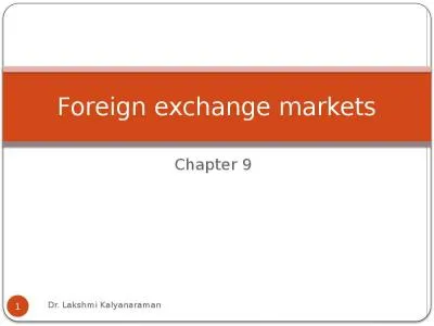 Chapter 9 Foreign exchange markets