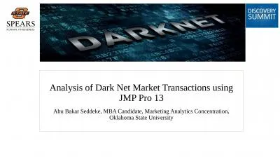 Analysis of Dark Net Market Transactions using JMP Pro 13