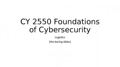 CY 2550 Foundations of Cybersecurity