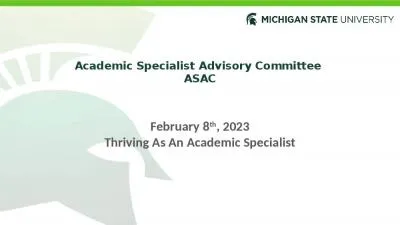 Academic Specialist Advisory Committee