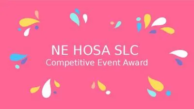 NE HOSA SLC  Competitive Event Award