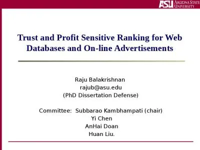 Trust and Profit Sensitive Ranking for Web Databases and On-line Advertisements