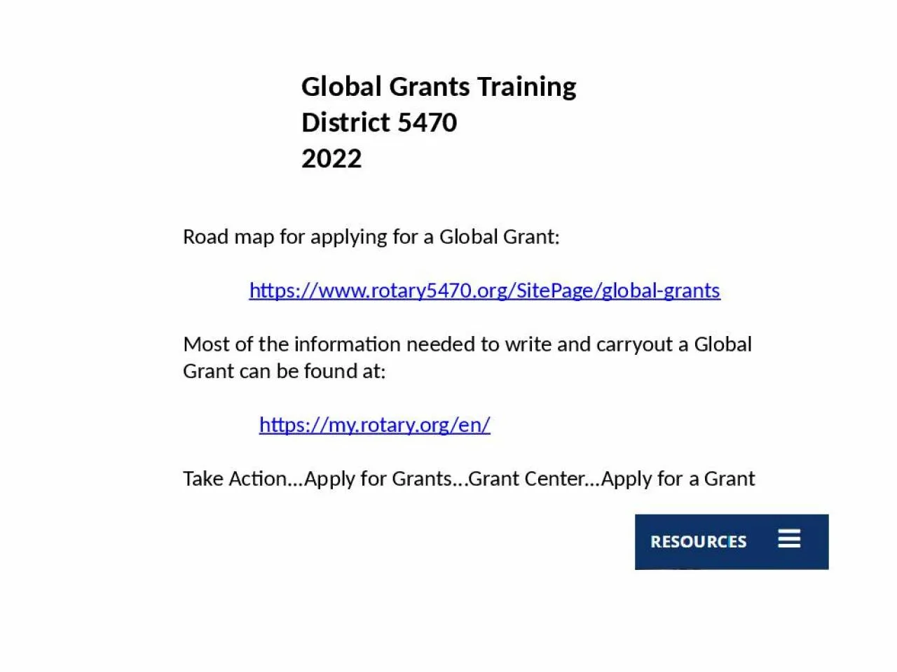 PPT-Global Grants Training District 5470