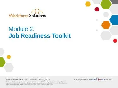 Module 2: Job Readiness Toolkit