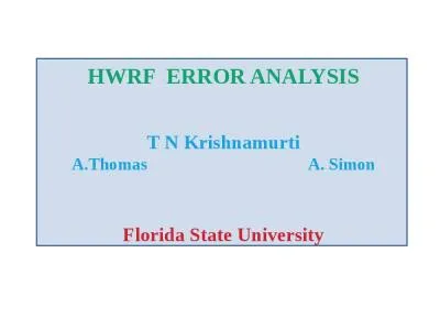 HWRF  ERROR ANALYSIS T N