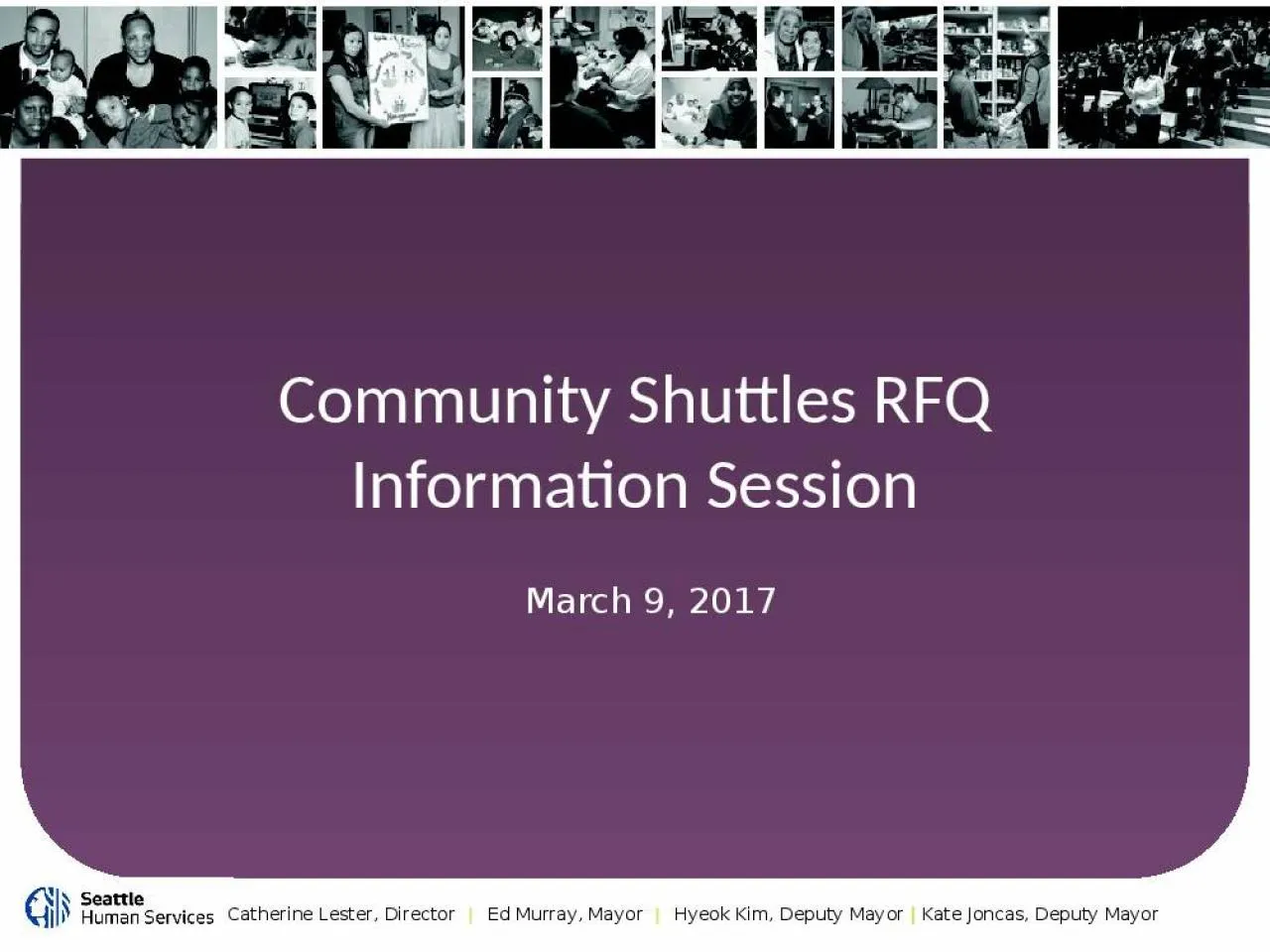 PPT-Community Shuttles RFQ Information Session