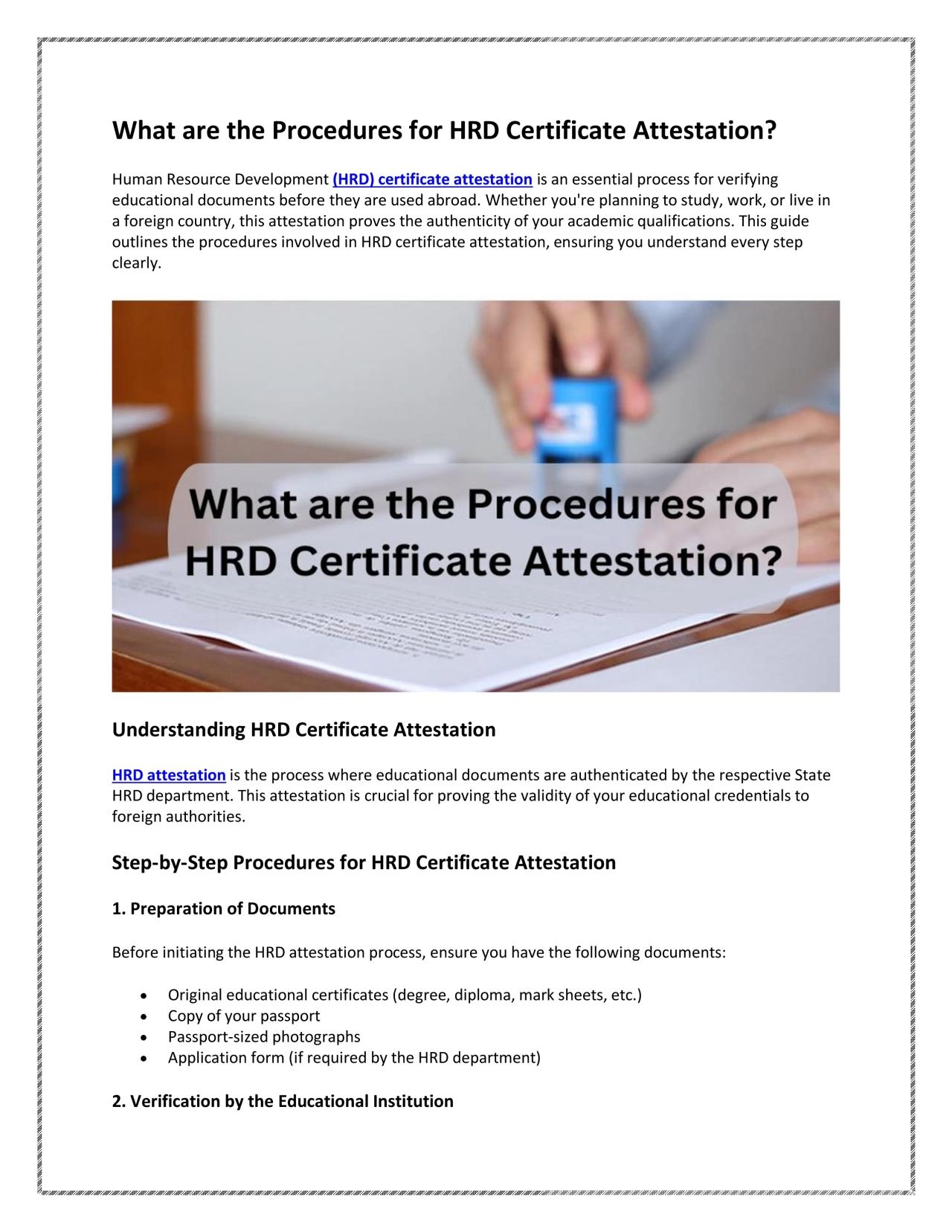 PDF-What are the Procedures for HRD Certificate Attestation?