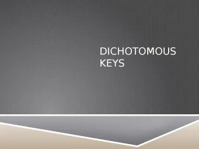 Dichotomous Keys What Is a dichotomous key?