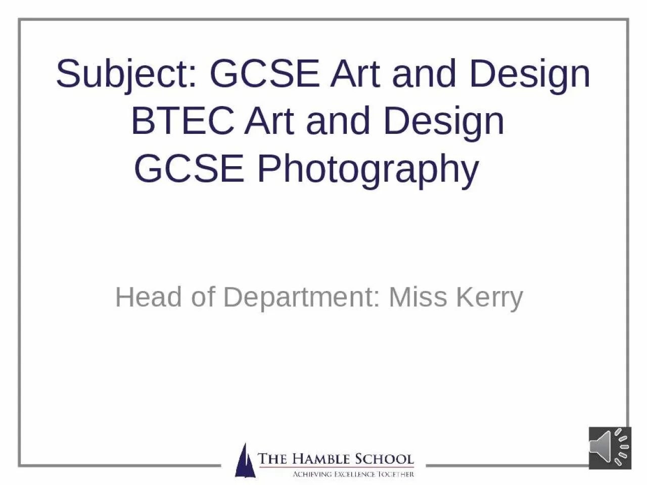 PPT-Subject: GCSE Art and Design