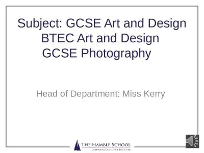 Subject: GCSE Art and Design