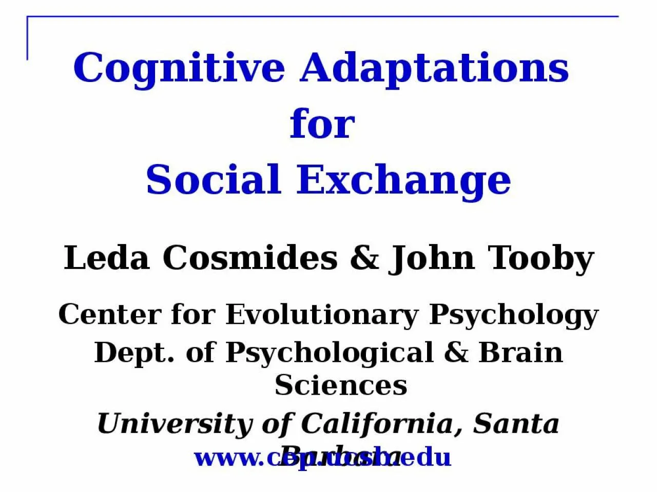 PPT-Cognitive Adaptations for