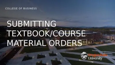 SUBMITTING TEXTBOOK/COURSE MATERIAL ORDERS