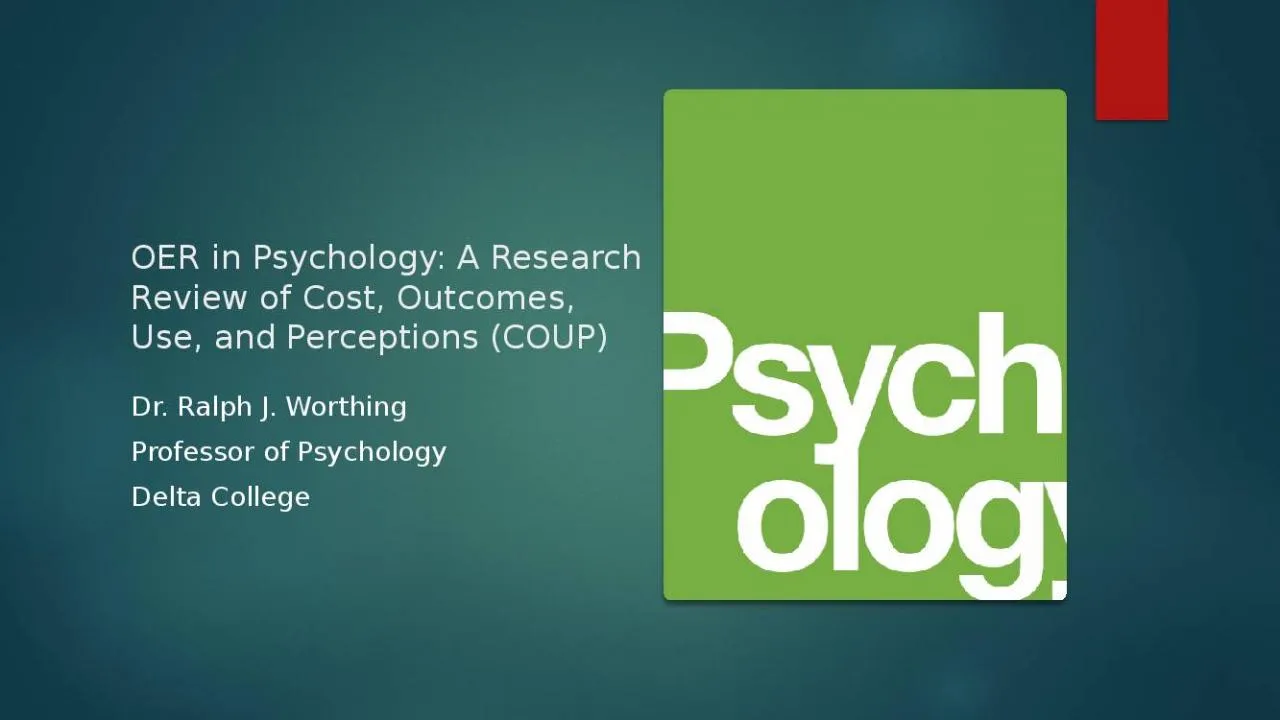 PPT-OER in Psychology: A Research Review of Cost, Outcomes, Use, and Perceptions (COUP)