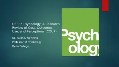 OER in Psychology: A Research Review of Cost, Outcomes, Use, and Perceptions (COUP)