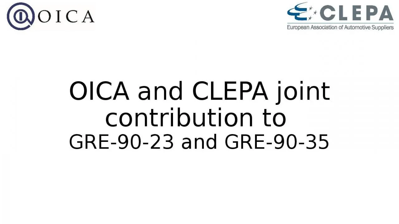 PPT-OICA and CLEPA joint contribution to