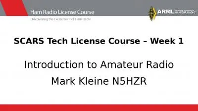 SCARS Tech License Course – Week 1