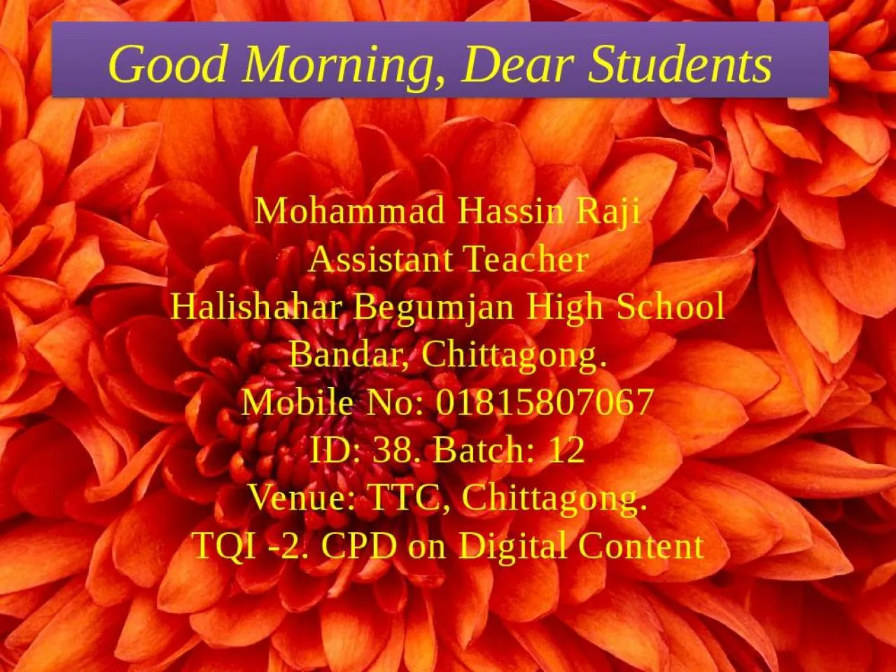 PPT-Good Morning, Dear Students