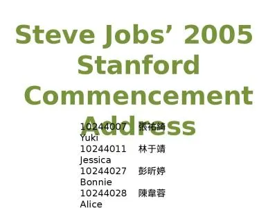 Steve Jobs’ 2005  Stanford Commencement Address