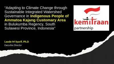 “Adapting to Climate Change through Sustainable Integrated Watershed Governance in