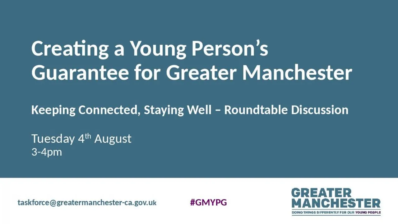 PPT-Creating a Young Person’s Guarantee for Greater Manchester