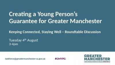 Creating a Young Person’s Guarantee for Greater Manchester