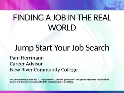 FINDING A JOB IN THE REAL WORLD