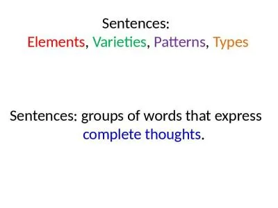 Sentences:    Elements ,