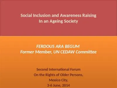 Social Inclusion and Awareness Raising