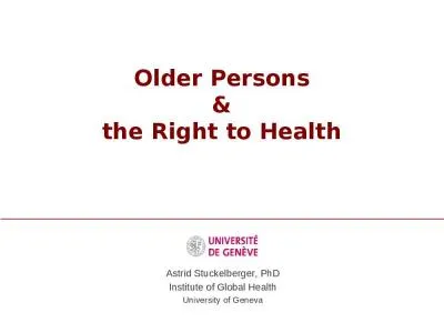 Older Persons & the Right to Health